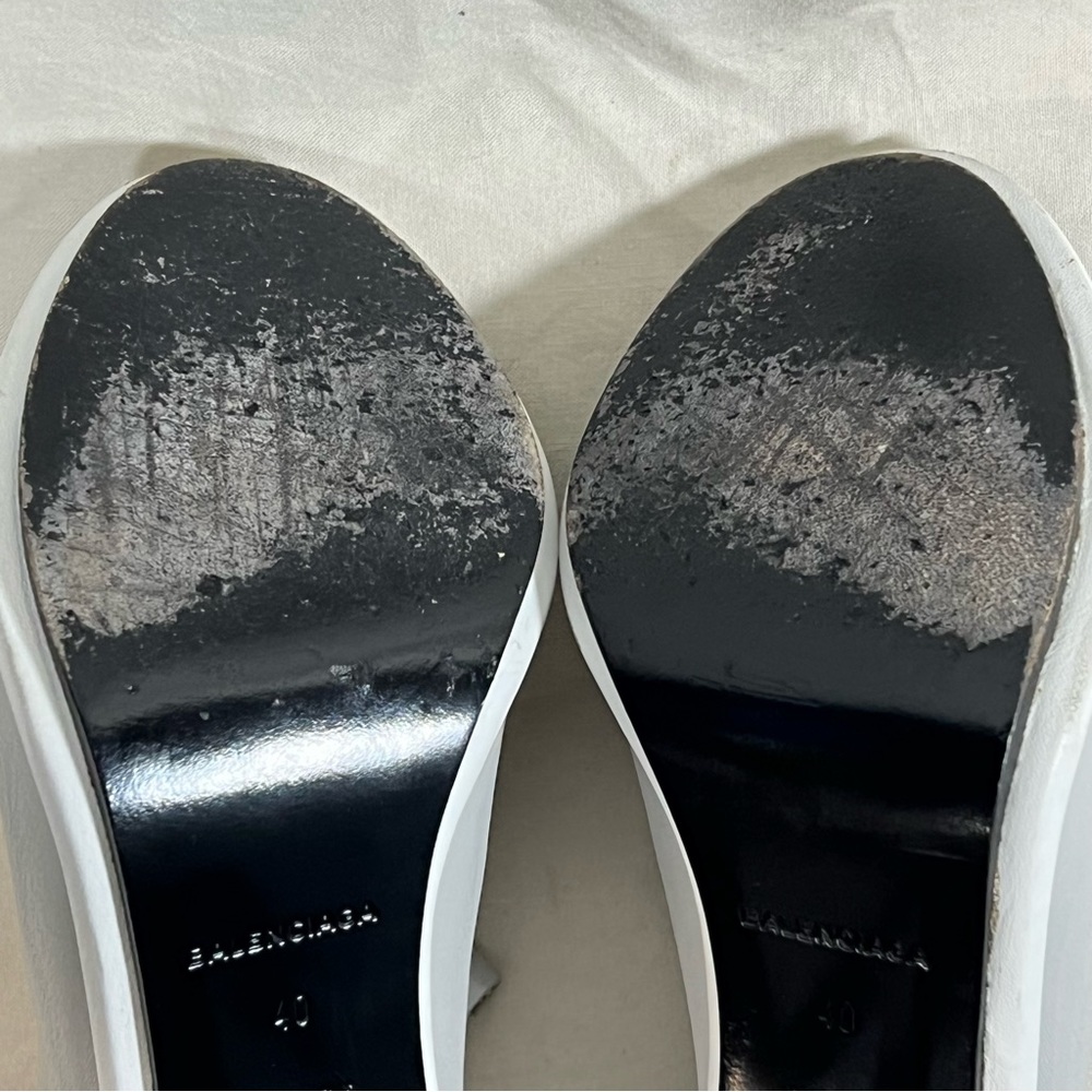 BALENCIAGA Paris Glove Leather Pump Booties Open Toe Two Tone Size 40 US 9 - Picture 8 of 13
